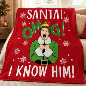 Funny Christmas Throw Blanket 50x60in, Novelty Holiday Movie Quote Elf