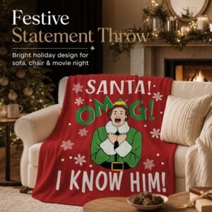 Funny Christmas Throw Blanket 50x60in, Novelty Holiday Movie Quote Elf